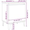 vidaXL Tables de chevet avec pieds en m&eacute;tal ch&ecirc;ne fum&eacute; 40x30x50 cm