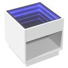 vidaXL Table basse avec LED infini blanc 50x50x50 cm