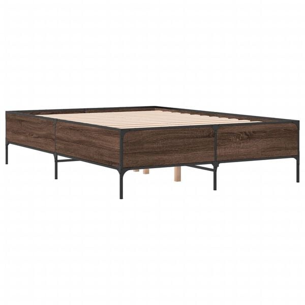 vidaXL Cadre de lit sans matelas ch&ecirc;ne marron 140x190 cm