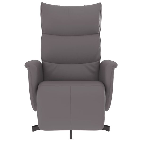 vidaXL Fauteuil inclinable avec repose-pieds gris similicuir