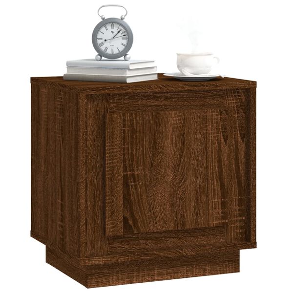 vidaXL Tables de chevet 2pcs chêne marron 44x35x45cm bois d'ingénierie