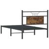 vidaXL Cadre de lit sans matelas ch&ecirc;ne fum&eacute; 90x190cm bois d'ing&eacute;nierie