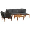 vidaXL 6 pc Bois d'acacia massif et corde Naturel