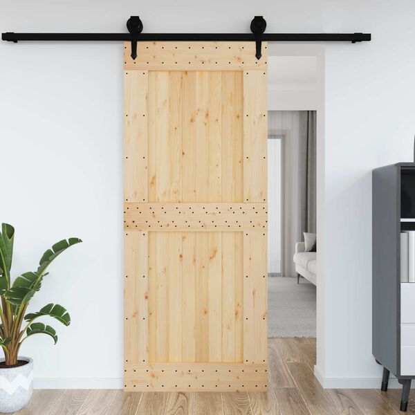 vidaXL Porte NARVIK Naturel 95 x 210 cm Bois de pin massif
