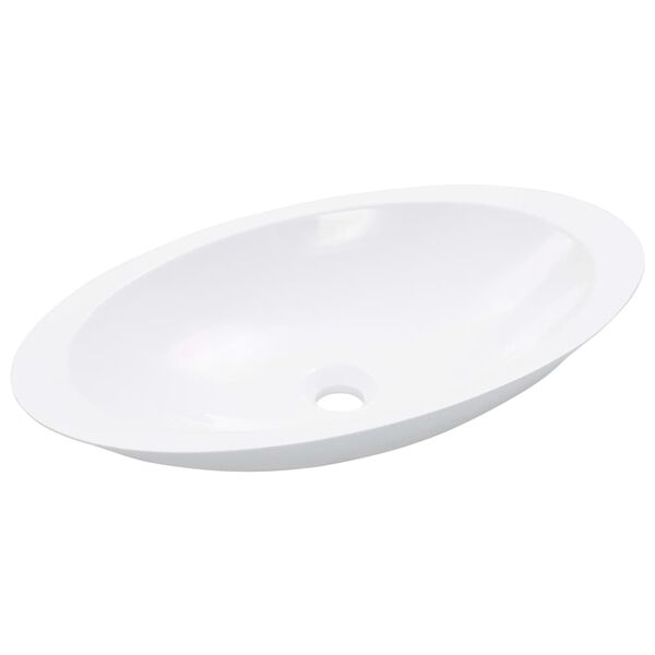 vidaXL Lavabo 59,3x35,1x10,7 cm Fonte minérale/marbre Blanc