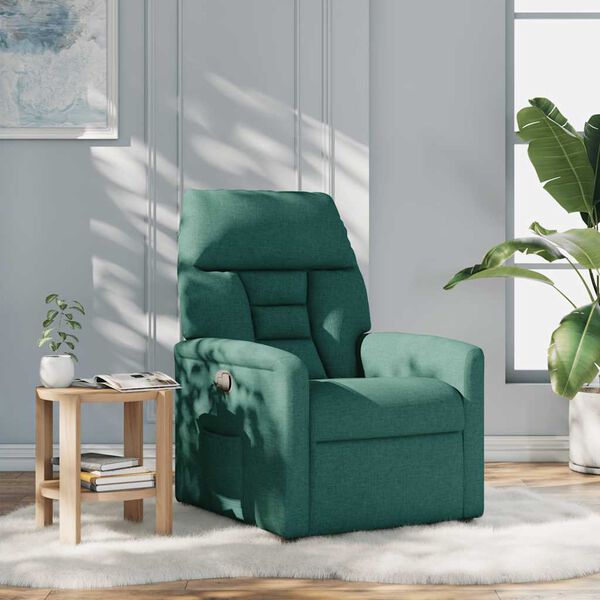 vidaXL Fauteuil inclinable Vert fonc&eacute; Tissu