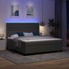 vidaXL Lit &agrave; ressort LED avec matelas Gris fonc&eacute; 180 x 200 cm tissu