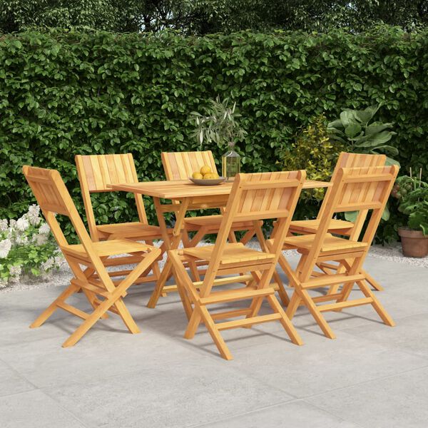 vidaXL Ensemble &agrave; manger de jardin 7 pcs Bois de teck solide
