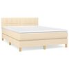 vidaXL Sommier &agrave; lattes de lit avec matelas Cr&egrave;me 140x190 cm Tissu