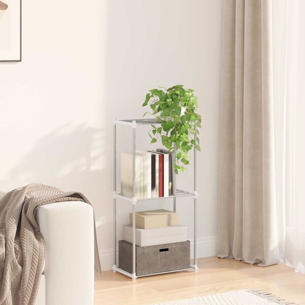 vidaXL &Eacute;tag&egrave;re tubulaire avec stockage Blanc 43 x 27 x 90 cm Aluminium