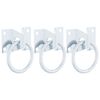 vidaXL Anneaux d'attelage avec plaques 3 pcs argent&eacute; acier