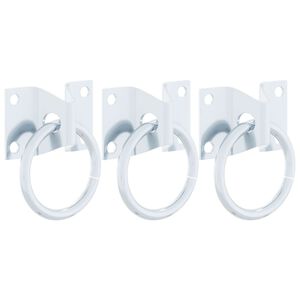 vidaXL Anneaux d'attelage avec plaques 3 pcs argent&eacute; acier