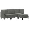 vidaXL Ensemble de meubles pour le salon 4 pc Gris fonc&eacute; Velours