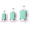vidaXL Ensemble de valises 3 pcs Vert menthe 50 x 31 x 78 cm