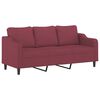 vidaXL Ensemble de canap&eacute;s 3 pcs avec coussins rouge bordeaux tissu