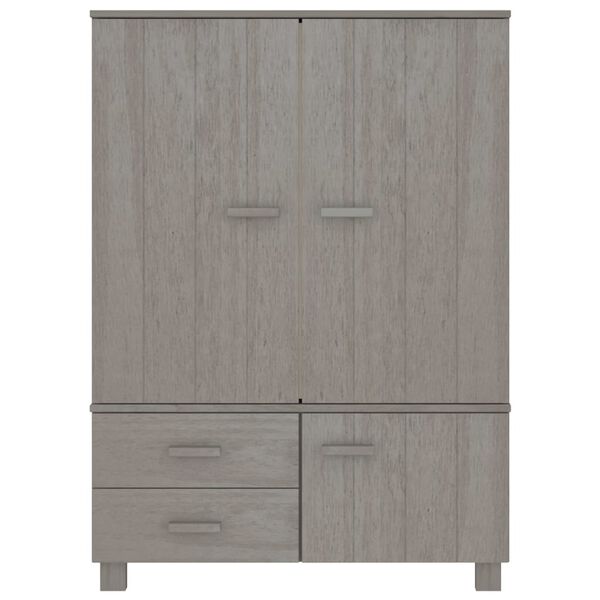 vidaXL Garde-robe HAMAR Gris clair 99x45x137 cm Bois massif de pin