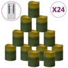 vidaXL Bougies &agrave; LED sans flamme 24 pcs avec t&eacute;l&eacute;commande Blanc chaud
