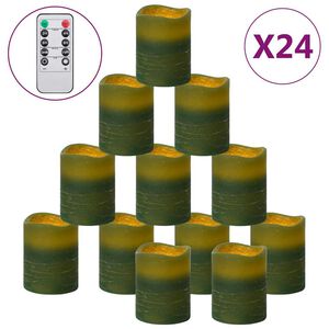 vidaXL Bougies &agrave; LED sans flamme 24 pcs avec t&eacute;l&eacute;commande Blanc chaud