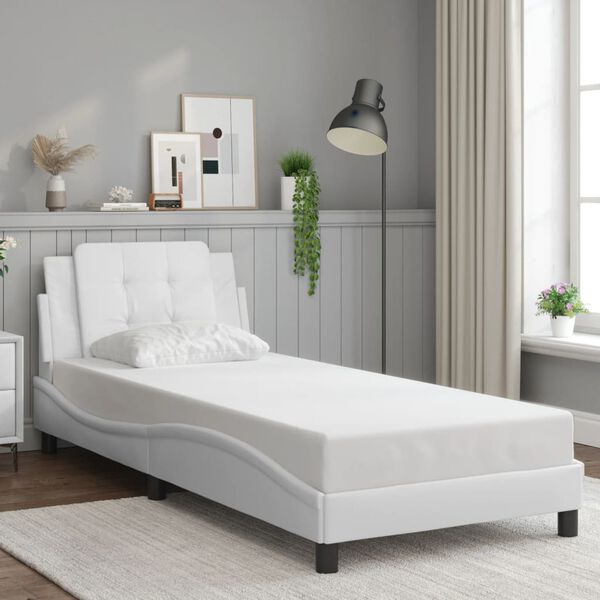 vidaXL Cadre de lit sans matelas Zadar blanc 100x200 cm similicuir