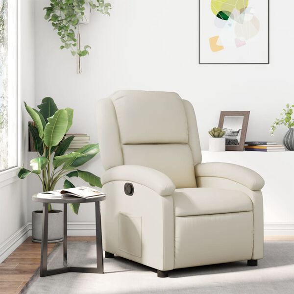 vidaXL Fauteuil inclinable cr&egrave;me similicuir