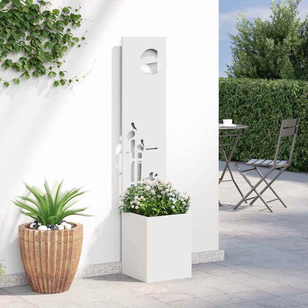 vidaXL Écran de confidentialité de jardin Fretwork Blanc 32 x 140 cm