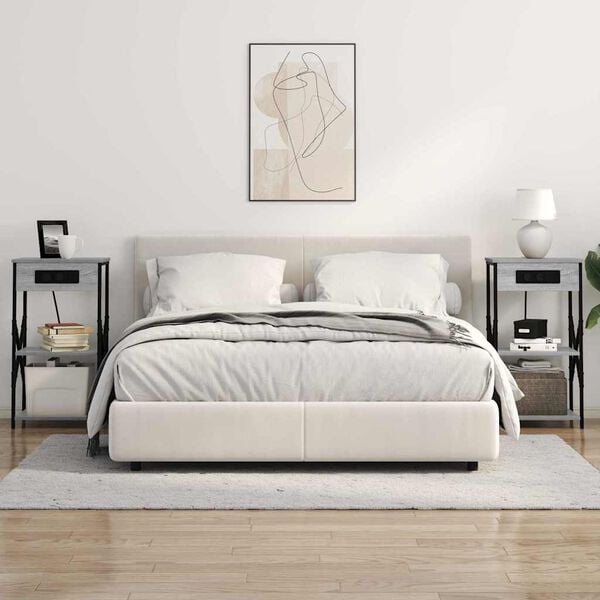 vidaXL Cabinet de chevet Gris Sonoma 41 x 31 x 76 cm Bois d'ing&eacute;nierie