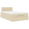 vidaXL Lit ottoman avec matelas et LED cr&egrave;me 120x190 cm tissu