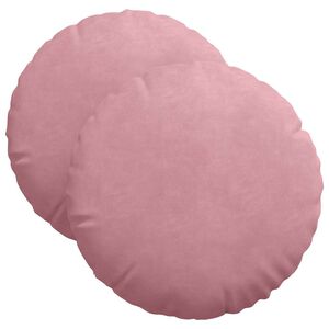 vidaXL Coussins de si&egrave;ge 2 pcs Rose &Oslash; 40 x 13 cm Velours