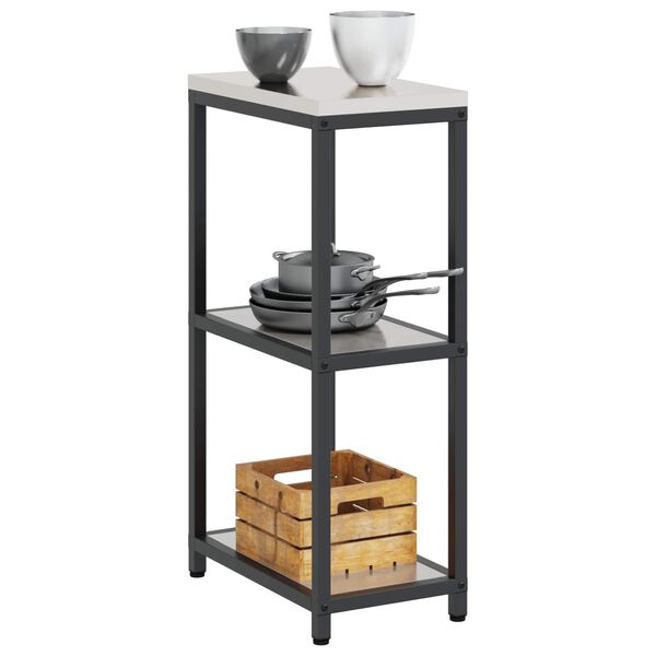 vidaXL Rangement de cuisine avec &eacute;tag&egrave;re Argent 60 x 50 x 92 cm Acier