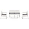 vidaXL Salon de jardin 4 pcs avec coussins Plastique Blanc