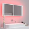 vidaXL Armoire salle de bain à miroir LED Blanc 100x12x45 cm Acrylique