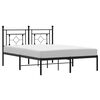 vidaXL Cadre de lit m&eacute;tal sans matelas avec t&ecirc;te de lit noir 140x200cm
