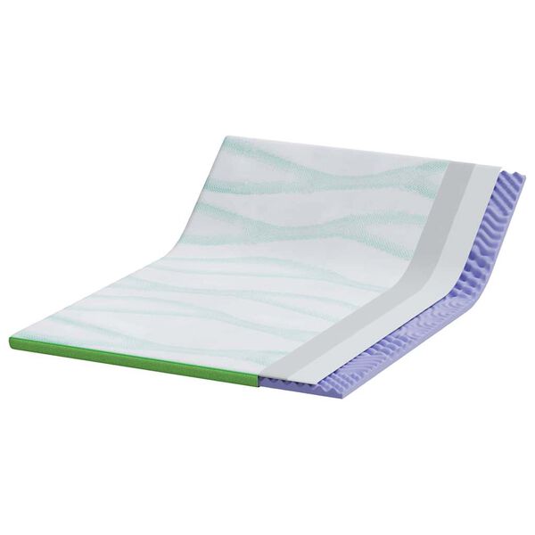vidaXL Surmatelas Blanc et vert 140 x 200 cm Tissu Jacquard