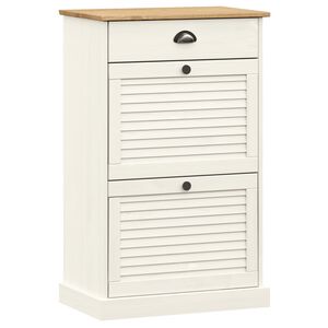 vidaXL Armoire &agrave; chaussures VIGO 60x35x96 cm blanc bois massif de pin