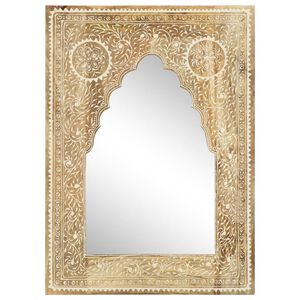 vidaXL Miroir peint &agrave; la main 40x55 cm Bois de manguier solide