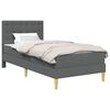 vidaXL Cadre de lit avec matelas Gris fonc&eacute; 90 x 200 cm tissu