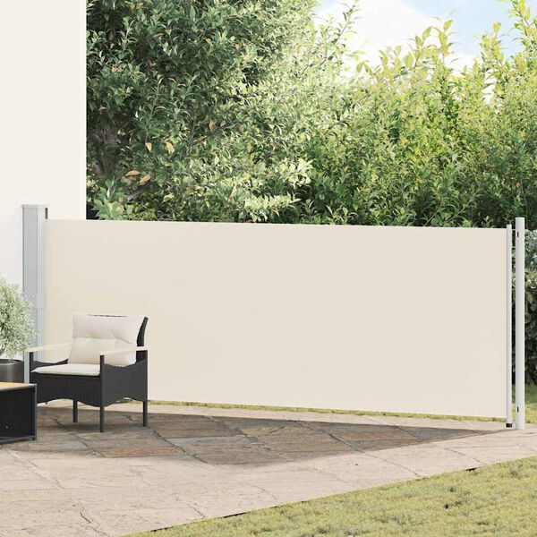 vidaXL Auvent lat&eacute;ral r&eacute;tractable de patio 140x600 cm Cr&egrave;me