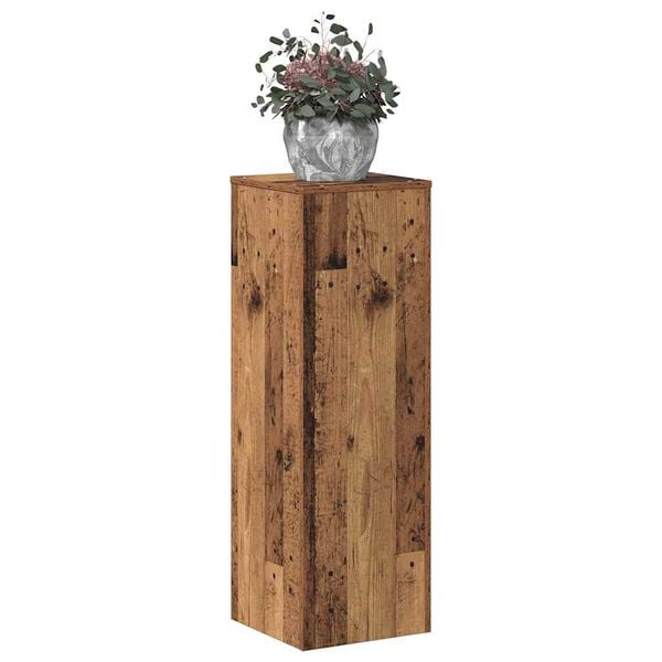 vidaXL Support pour plantes vieux bois 33x33x100 cm bois d'ing&eacute;nierie