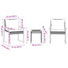 vidaXL Ensemble de bistro 3 pcs et coussins noir résine tressée acacia