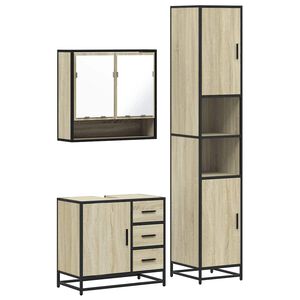 vidaXL Ensemble de meubles de salle de bain 3 pcs ch&ecirc;ne sonoma