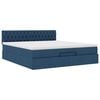 VidaXL Cadre de lit ottoman avec matelas bleu 160x200 cm tissu