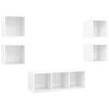 vidaXL Ensemble de meuble TV 5 pcs Blanc brillant Bois d'ingénierie