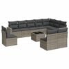 vidaXL Salon de jardin 11 pcs avec coussins gris r&eacute;sine tress&eacute;e