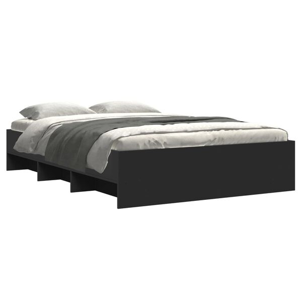 vidaXL Cadre de lit sans matelas noir 140x190 cm bois d'ing&eacute;nierie