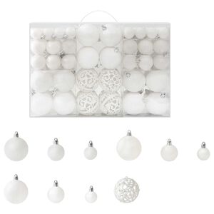 vidaXL Ensemble de boules de No&euml;l 100 pcs Blanc