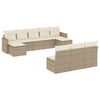 vidaXL Salon de jardin avec coussins 10 pcs beige r&eacute;sine tress&eacute;e