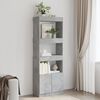 vidaXL Buffet haut 63x33x180 cm gris b&eacute;ton bois d'ing&eacute;nierie