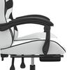 vidaXL Chaise de jeu pivotante et repose-pied Blanc et noir Similicuir