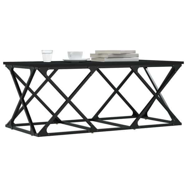 vidaXL Table basse noir 100x49x40 cm bois d'ing&eacute;nierie