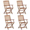 vidaXL Ensemble &agrave; manger de jardin 5 pcs Bois d'acacia solide